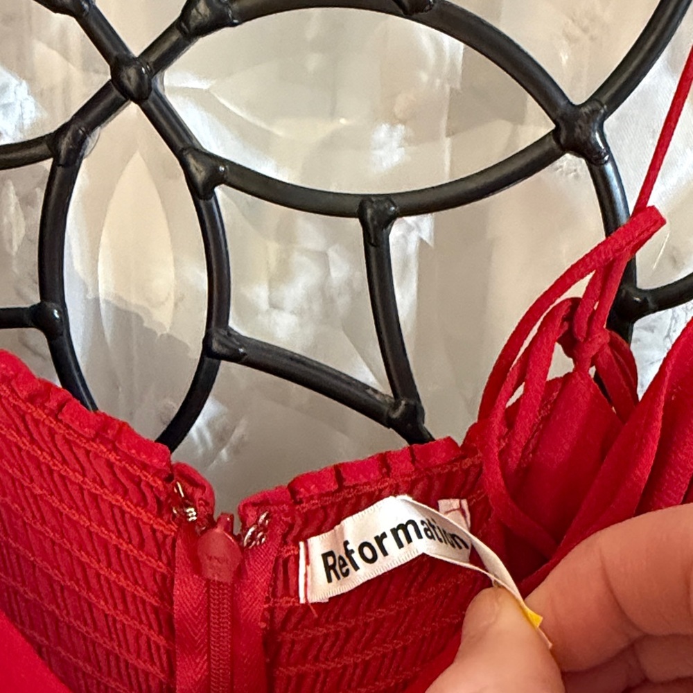 Reformation Strapless Red Dress - Picture 3 of 5